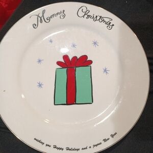 Set Of 4 MB Merry Brite Festive Christmas Salad Plates